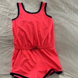 ⏰️3/$10 L/GY Joe Fresh bright pink/orange Romper
